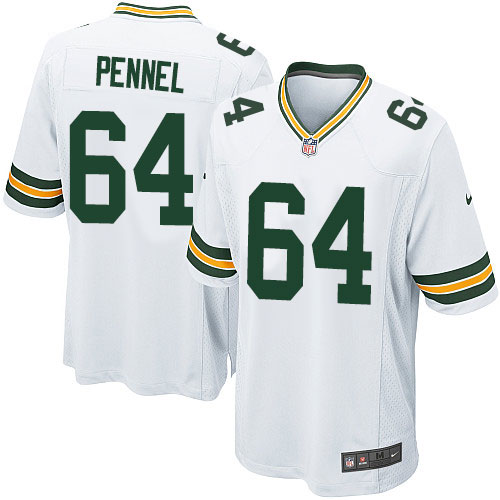 Men's Game Mike Pennel Nike Jersey White Road - #64 NFL Green Bay Packers